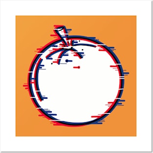 Orange design with a glitch effect Posters and Art